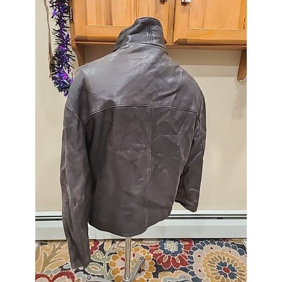 THE ORIGINAL LEATHER LINE NYC VINTAGE LEATHER JACKET SIZE 44 BROWN - Picture 8 of 12